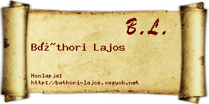 Báthori Lajos névjegykártya