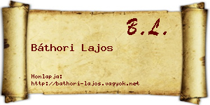 Báthori Lajos névjegykártya